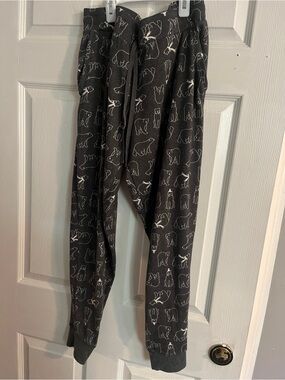 Secret Treasures Black Joggers with White Bear Print